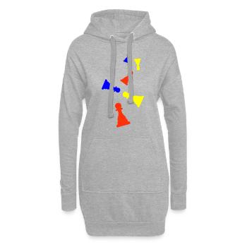 Läufer Schachfigur - Hoodie-Kleid - Grau meliert - Vorne