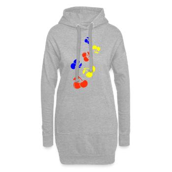 Kirschen obst - Hoodie-Kleid - Grau meliert - Vorne
