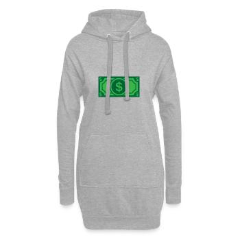 Argent, argent, facture, dollar - Sweat-shirt à capuche long Femme - gris chiné - Devant