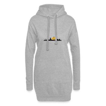 Skyline - Vieille ville du port de Hambourg - Sweat-shirt à capuche long Femme - gris chiné - Devant
