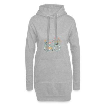 Süße Abenteuer Blumenrad Tour 10 - Hoodie-Kleid - Grau meliert - Vorne