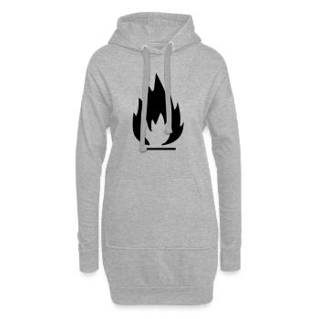 feuer - Hoodie-Kleid - Grau meliert - Vorne