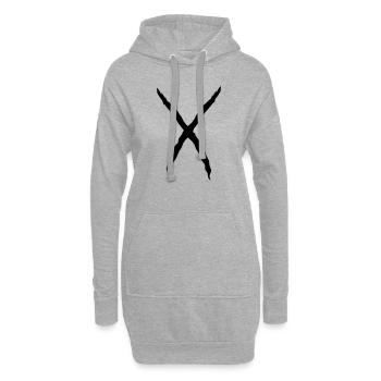 X Form Buchstabe Coole Kratzer Wunde Fleischwunde - Hoodie-Kleid - Grau meliert - Vorne
