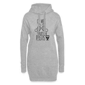 Ce mec veut un pastis humour citations alcool - Sweat-shirt à capuche long Femme - gris chiné - Devant