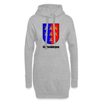 Wappen der Siebenbürger Sachsen "Siebenbürgen" - Hoodie-Kleid - Grau meliert - Vorne