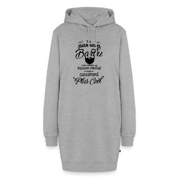 Un parrain barbu c'est carrément plus cool - Sweat-shirt à capuche long Femme - gris chiné - Devant