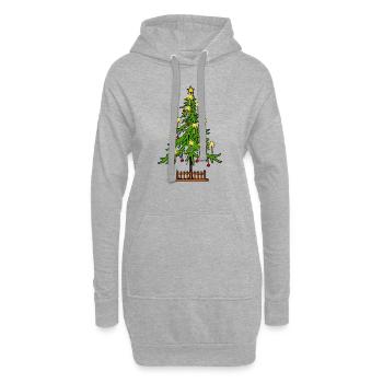 WEIHNACHTSBAUM - Hoodie-Kleid - Grau meliert - Vorne