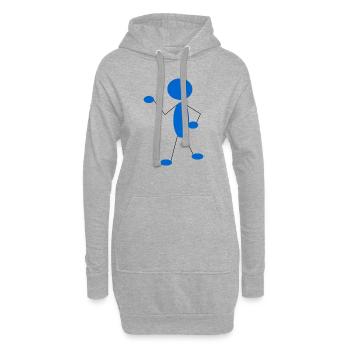 Strichmännchen - Hoodie-Kleid - Grau meliert - Vorne