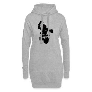 music monkey - Hoodie-Kleid - Grau meliert - Vorne