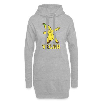Bananes jaunes végétarien végétalien végétalien végétarien - Sweat-shirt à capuche long Femme - gris chiné - Devant
