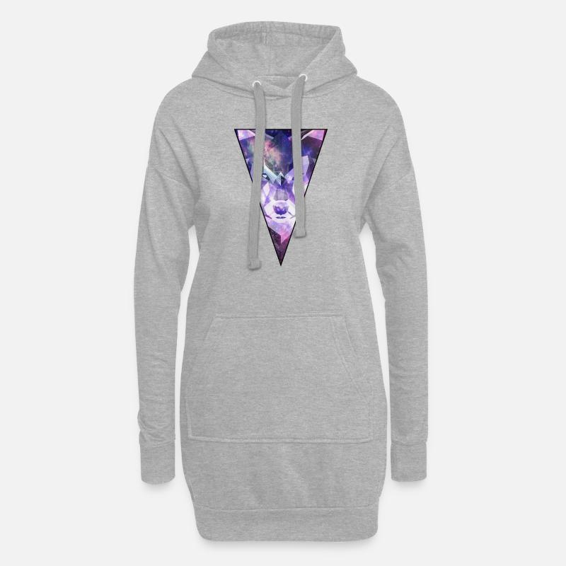 Space Wolf - Sweat-shirt à capuche long Femme - gris chiné