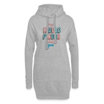 Mon majeur vous salue - Sweat-shirt à capuche long Femme - gris chiné - Devant