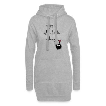 profiter des petites choses - Sweat-shirt à capuche long Femme - gris chiné - Devant