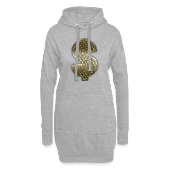 Dollar-Zeichen Geld - Hoodie-Kleid - Grau meliert - Vorne