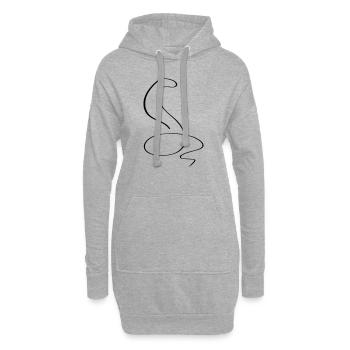 Snake Line Art - Minimaliste - Sweat-shirt à capuche long Femme - gris chiné - Devant