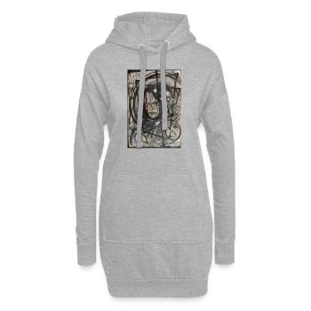 Graffiti Art - Hoodie-Kleid - Grau meliert - Vorne