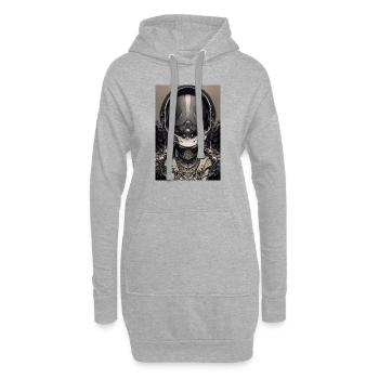 Abstrakter Ausländer Auf Einem Stock - Hoodie-Kleid - Grau meliert - Vorne