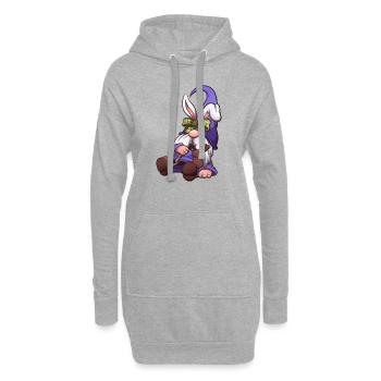Osterzwerg, der zu viel Schokolade gegessen hat - Hoodie-Kleid - Grau meliert - Vorne