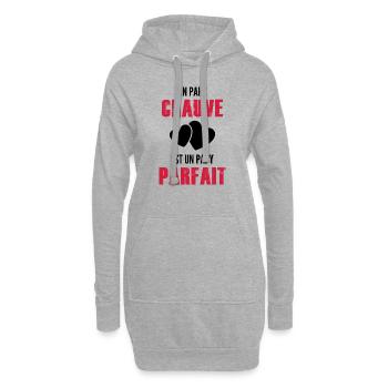 un papy chauve est un papy parfait / cadeau papy - Sweat-shirt à capuche long Femme - gris chiné - Devant
