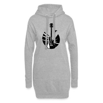 Zupfinstrument Gitarrist Gitarre Musikinstrument - Hoodie-Kleid - Grau meliert - Vorne