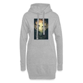 Moonlight Nature Lover Cadeau Retro Forest Nature - Sweat-shirt à capuche long Femme - gris chiné - Devant
