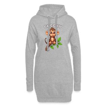 Cheeky Jungle Vibes Monkey - Hoodie Dress - heather grey - Front