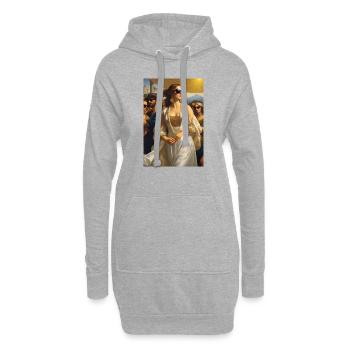 Lunettes de soleil fille - Sweat-shirt à capuche long Femme - gris chiné - Devant