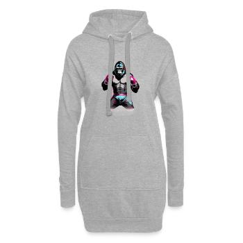 Boxe Boxeur Gorille - Sweat-shirt à capuche long Femme - gris chiné - Devant