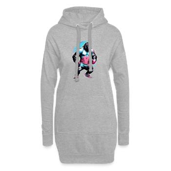 Boxe Boxeur Gorille - Sweat-shirt à capuche long Femme - gris chiné - Devant