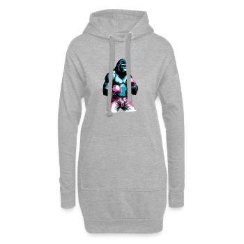 Boxe Boxeur Gorille - Sweat-shirt à capuche long Femme - gris chiné - Devant