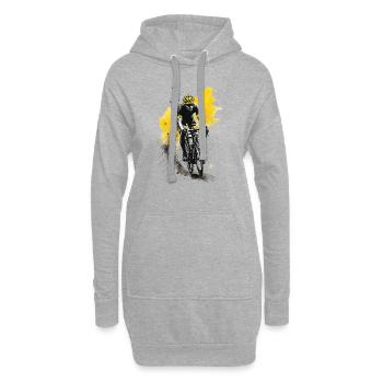 Rennrad Rennradfahrer Geschenk Geschenkidee - Hoodie-Kleid - Grau meliert - Vorne