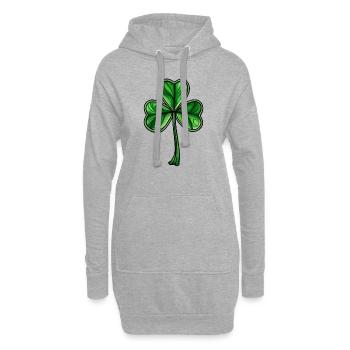 Shamrock Fête de la Saint-Patrick Shamrock irlandais - Sweat-shirt à capuche long Femme - gris chiné - Devant