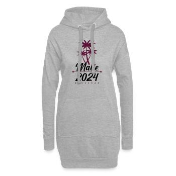 malle 2024 001 - Sweat-shirt à capuche long Femme - gris chiné - Devant