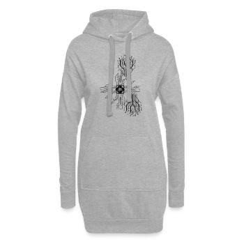 électricien électricien électronique électrique profession tension CPU - Sweat-shirt à capuche long Femme - gris chiné - Devant