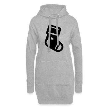 Chaussette Noël - Sweat-shirt à capuche long Femme - gris chiné - Devant