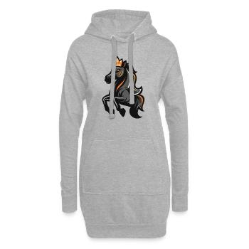 Cheval Cartoon Couronne - Sweat-shirt à capuche long Femme - gris chiné - Devant