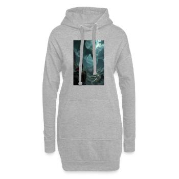 Fantasy-Gemälde, Drache. - Hoodie-Kleid - Grau meliert - Vorne
