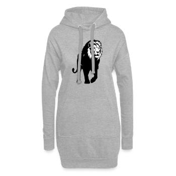 León - Sweat-shirt à capuche long Femme - gris chiné - Devant