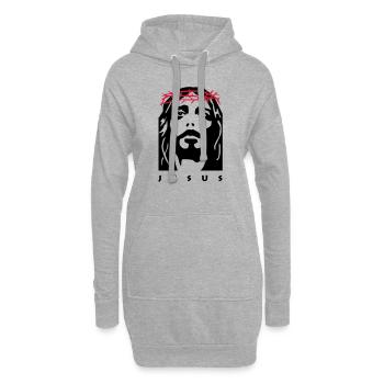 jesus - Hoodie-Kleid - Grau meliert - Vorne