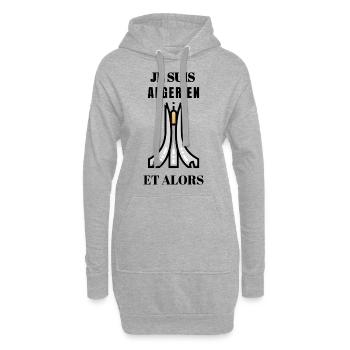 Je suis Algérie et alors - Sweat-shirt à capuche long Femme - gris chiné - Devant