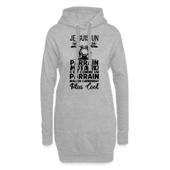 parrain motard Cadeau parrain motard super parrain - Sweat-shirt à capuche long Femme - gris chiné - Devant