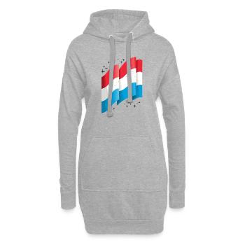 Drapeau luxembourgeois Drapeau luxembourgeois Accueil - Sweat-shirt à capuche long Femme - gris chiné - Devant