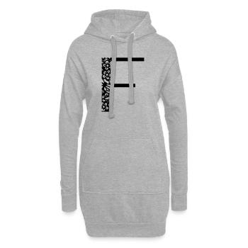 Buchstabe F - Hoodie-Kleid - Grau meliert - Vorne