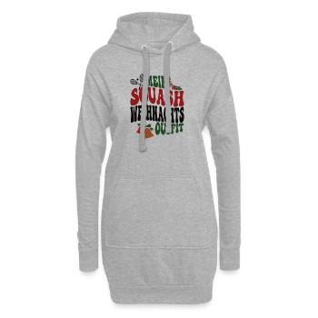 Squash Weihnachten Spieler Squasher Squashspieler - Hoodie-Kleid - Grau meliert - Vorne