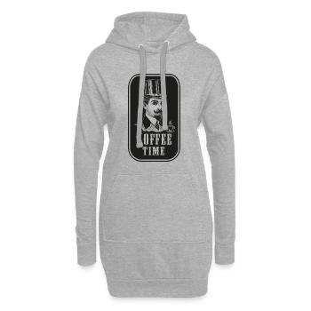 RETRO, VINTAGE, CAFÉ, T-SHIRT, CADEAU, LATTE - Sweat-shirt à capuche long Femme - gris chiné - Devant
