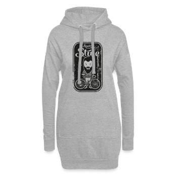 ROUE, HIPSTER, T-SHIRT, VTT, IDÉE CADEAU, - Sweat-shirt à capuche long Femme - gris chiné - Devant