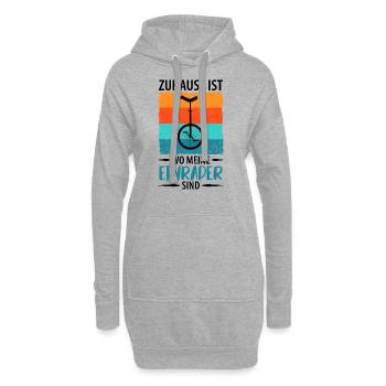 Einrad Einradfahrer Einradfahrerin - Hoodie-Kleid - Grau meliert - Vorne