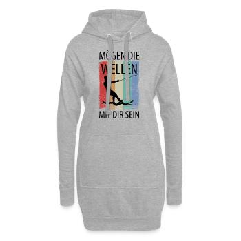 Wasserskier Wasserski Wasserskifahrer - Hoodie-Kleid - Grau meliert - Vorne