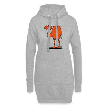 Chameau - Sweat-shirt à capuche long Femme - gris chiné - Devant