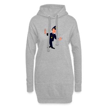 Dapper Police Parade Pose - Hoodie Dress - heather grey - Front